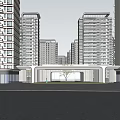 Aerial View of Modern Residential Community Building Complex with Greenery and Roads
