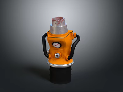 Orange Heavy Duty Hydraulic Jack With Pressure Gauge Black Handles And Stable Base 3d model