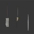 Scenic Hanging Drapery Decor Elements With Colorful Fabrics And Metal Brackets