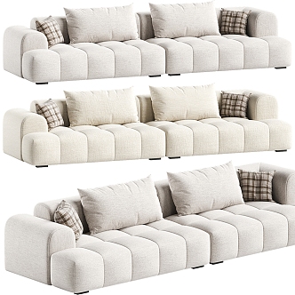 Modern Light Luxury Multiplayer Sofa Collection 3d model