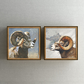 American Animal Painting Decorative Painting 3d model