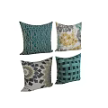 Colorful Decorative Pillows With Teal Geometric Floral Abstract And Woven Patterns