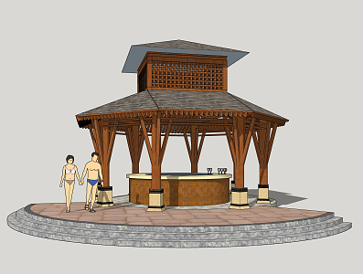 Southeast Asia Pavilion Leisure Service Pavilion 3d model