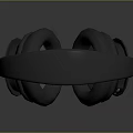 Computer Over Ear Headphones Black Design With Soft Ear Cups And Control Buttons 3d model