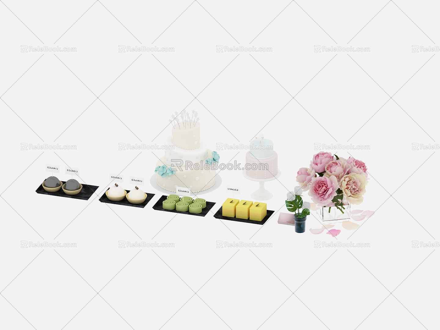 Tea Break Snack Cake Snack Cuisine 3d model