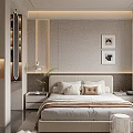Modern Bedroom Interior Design With Soft Tones Bed Headboard And Window Seat