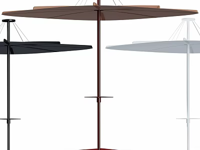 Outdoor Patio Umbrellas In Black Brown White Colors With Stand Design 3d model
