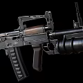 Rifle With Black Metal Parts And Brown Stock On Black Background Detailed Features View