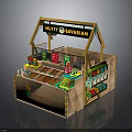 Nutty Bavarian Wooden Stall With Sweet Roasted Nuts Display And Decorative Elements