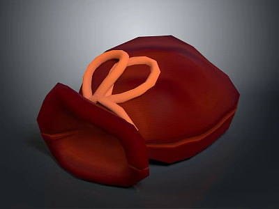 Red Soft Storage Bag With Loop Handle And Open Top Design For Household Organizing 3d model