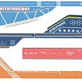 Designed Road Infrastructure With Bicycle Lanes Pedestrian Paths Start Markers And Wayfinding Signs