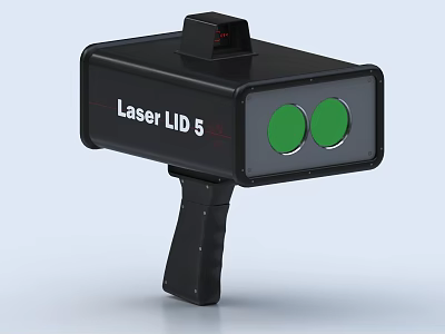 High Precision Computer Laser LID 5 Scanner With Green Lenses And Black Handle 3d model