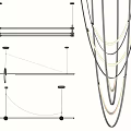 Modern Chandeliers With Linear And Circular Metallic Designs And Warm White Illumination