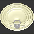 Shiny Metal Can Lid With Pull Tab On Dark Reflective Surface