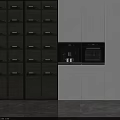 Modern Wine Cabinet Design With Glass Shelves And White Kitchen Interior Cabinets