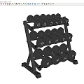 Black Multi Tiered Dumbbell Rack With Various Weights Numbered Dumbbells For Fitness Sports Equipment