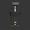 Heavy Duty Metal Industrial Waste Collection Device With Funnel Handle And Wheels