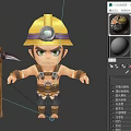Cartoon Miners With Yellow Hard Hats Holding Pickaxes In Three Poses