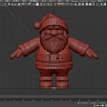 Santa Claus Doll In Red Outfit With White Beard And Santa Hat 3D Cartoon Style