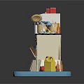 Modern Kitchen Scene Components With Island Counter Cabinets Appliances And Worktops