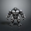 Silver Mechanical Humanoid Character With Muscular Build Complex Structure And Metallic Texture 3d model