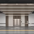 Modern Parking Garage With Building 1 B1 B2 Floor Markings Black Car And Strip Lighting