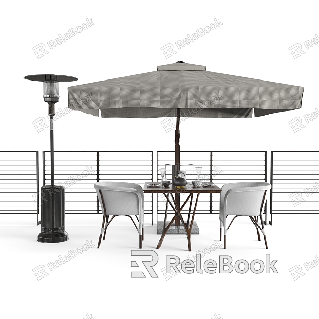 Modern Outdoor Table and Chair Outdoor Leisure Seat Sunshade model