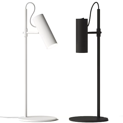 Modern Minimalist Table Lamp with White and Black Sleek Design for Home Office Use 3d model