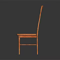 Classic Wooden Single Chair With Slat Back Design And Smooth Wooden Seat