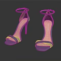 Elegant Blue High Heel Sandals With Ankle Strap Strappy Design And Light Colored Sole