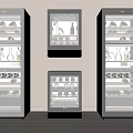 Modern Black Freestanding Wine Refrigerators With Glass Doors And Storage Shelves