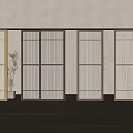 Japanese style log wind sliding door Japanese style sliding door log wind sliding door grille door and paper sliding door 3d model
