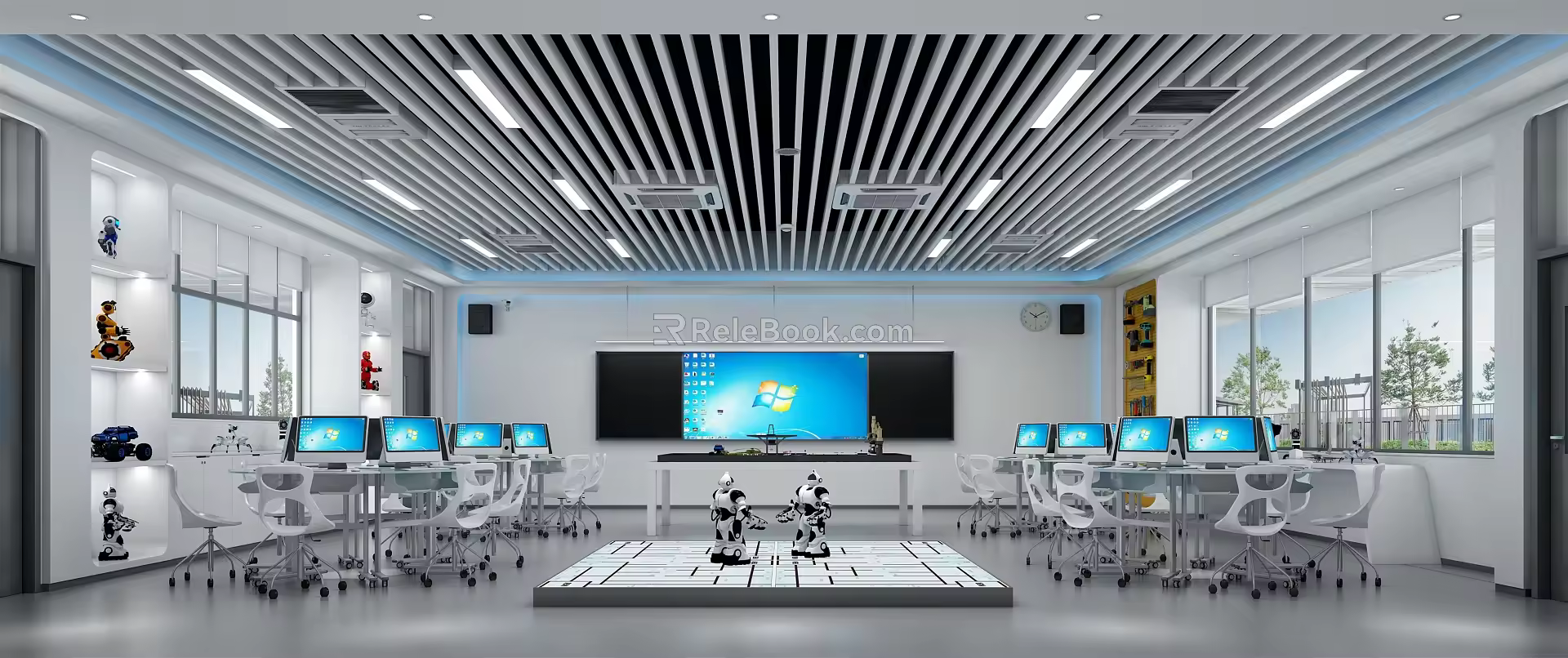 Modern Classroom Robot Classroom 3d model