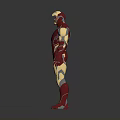 Iron Man Character In Red And Gold Armor With Chest Reactor And Blue Glowing Details