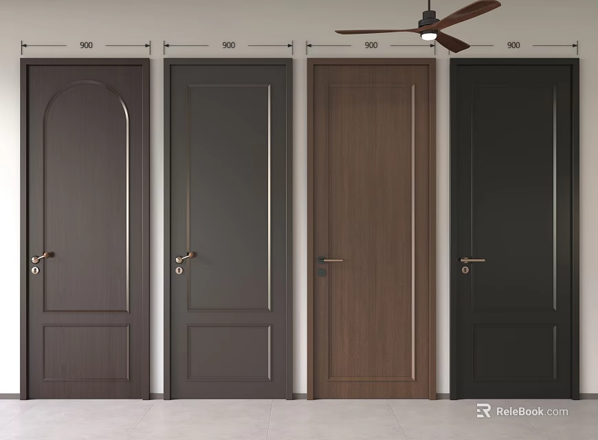 Swing Doors With Various Designs And Colors For Interior Spaces 3d model