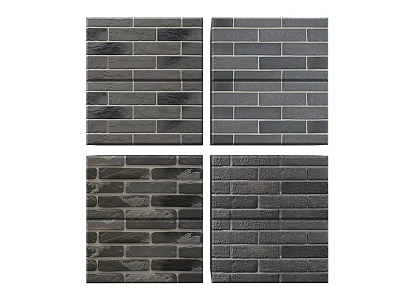 Building Exterior Wall Featuring Gray Brick Varied Textured Patterns For Architectural Facade 3d model