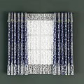 Blue And White Curtains With Floral Pattern Sheer Center Panel And Decorative Edges