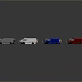 Various Colored Vehicle Models Including Trucks Vans And Cars On
