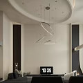 Spacious High Ceiling Living And Dining Room With Elegant Minimalist Interior Design And Cozy Furnishings