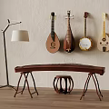 New Chinese Guzheng Pipa Floor Lamp Traditional Musical Instruments 3d model
