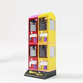 Colorful Amusement Equipment Including Telephone Booth Style Claw Machines And Vending Machines