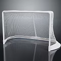 White Ice Hockey Goal With Net Frame And Stable Base For Training