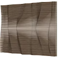 Modern Dark Brown Wainscoting With Wavy Striped Texture For Interior Walls 3d model