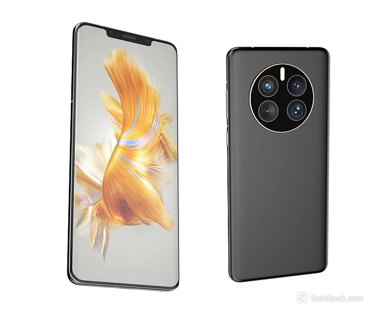 Smartphone Front High Definition Screen With Dynamic Wallpaper And Rear Four Camera Black Design 3d model 