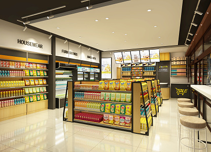 Modern Convenience Store Supermarket 3d model