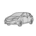 White Electric Hatchback With Black Roof Sleek Body And Modern LED Headlights