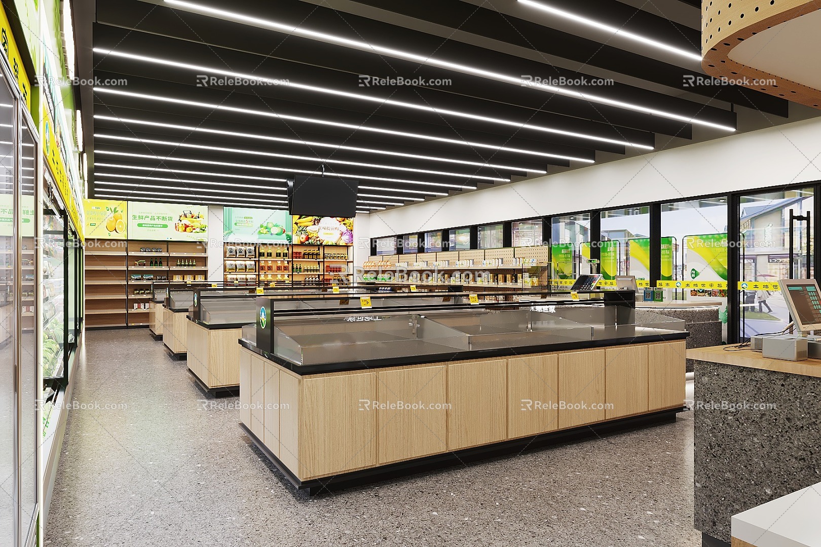 Modern Supermarket Fresh Supermarket Fruit and Vegetable Supermarket 3d model