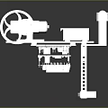 Futuristic Sci Fi Mechanical Device With Metallic Perforated Structure And Complex Components