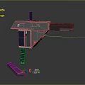 Futuristic Sci Fi Energy Weapon With Blue Glowing Accents And Modular Base Design