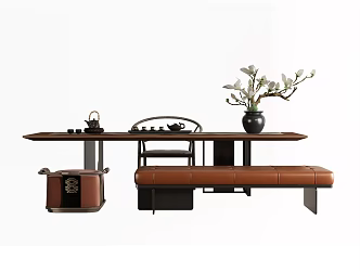New Chinese Tea Table Tea Table Tea Room Desk Study 3d model